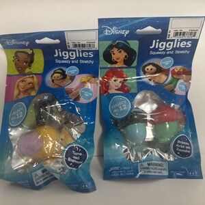 DISNEY PRINCESS JIGGLIES SQUEEZY AND STRETCHY‎ Lot of 2. NEW